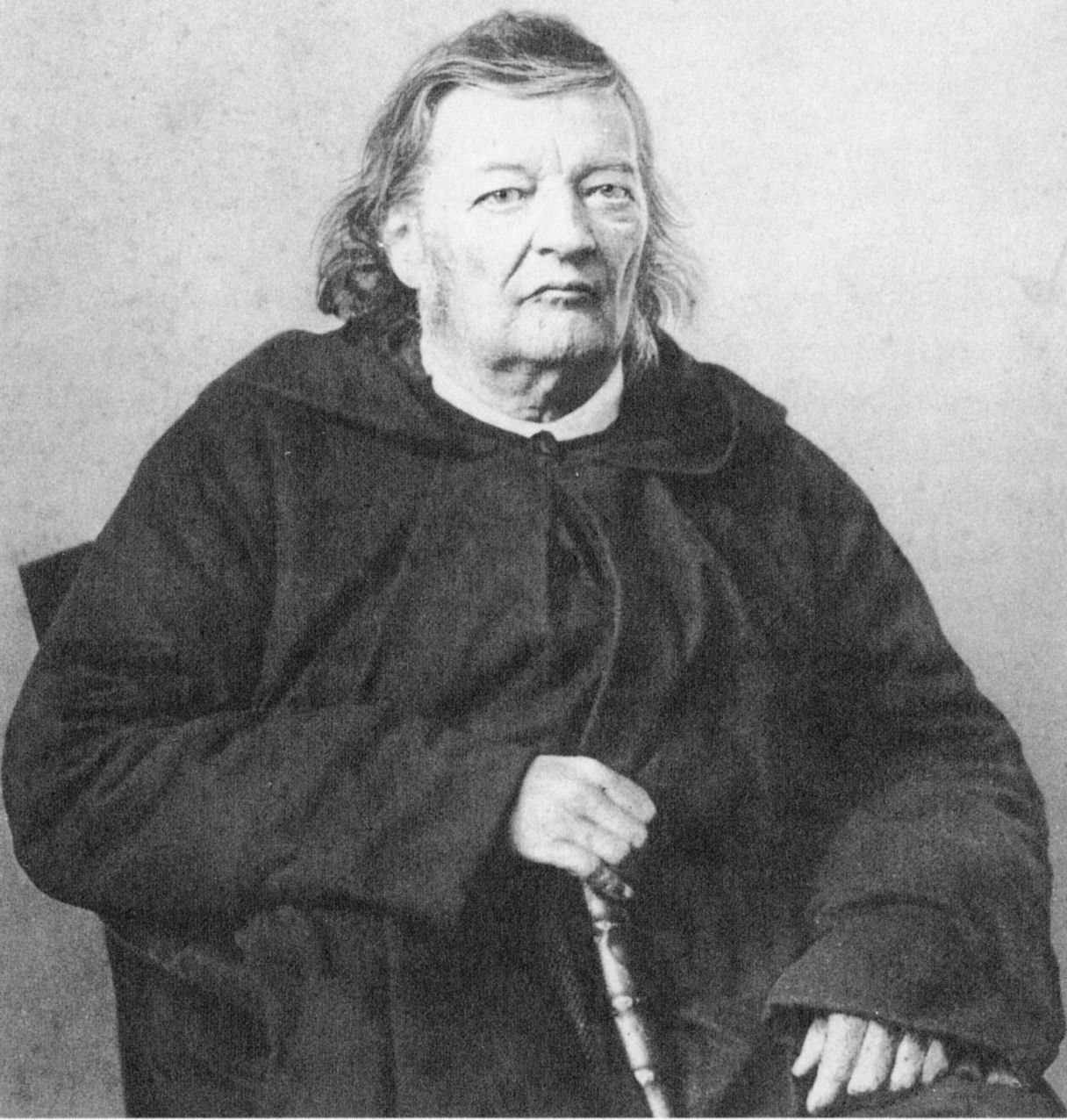 Archival portrait of physician Justinus Kerner in old age.
